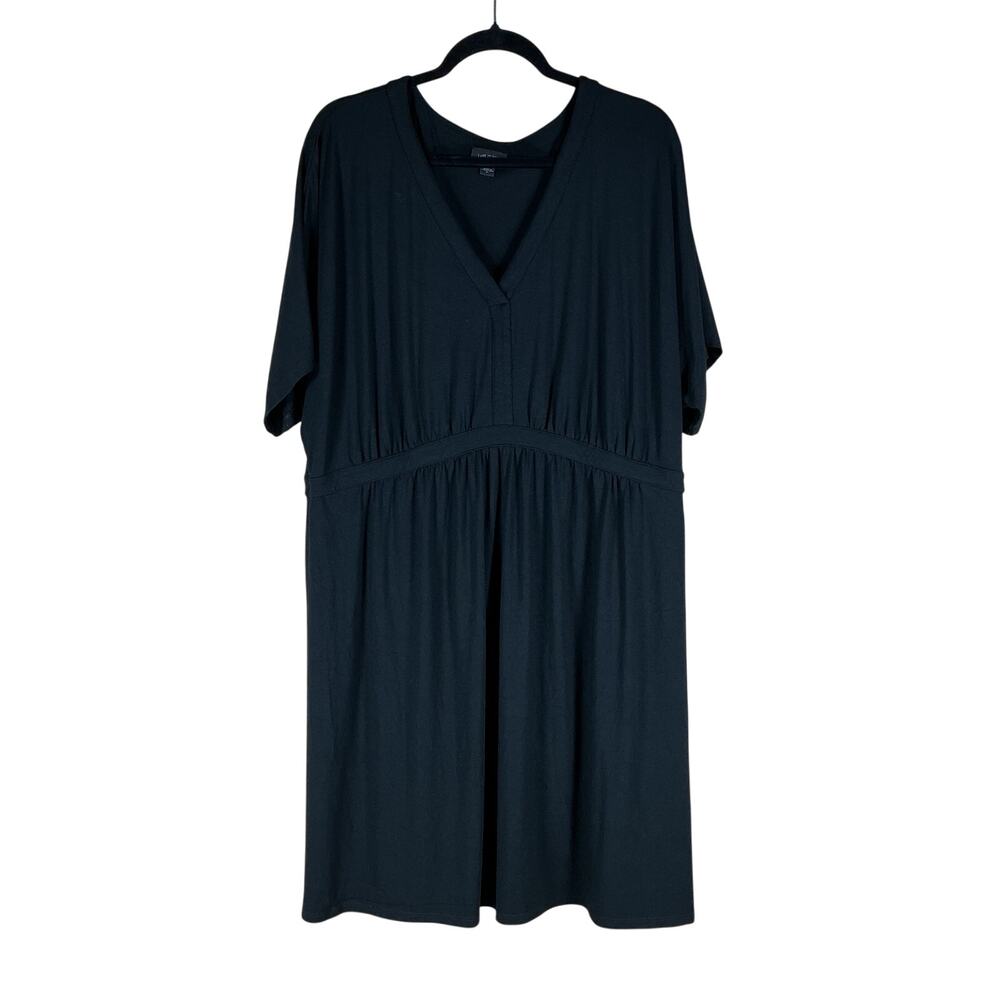 J.Jill Wearever Dress Women’s XL Black V-Neck Midi Stretch Flowy Casual Summer